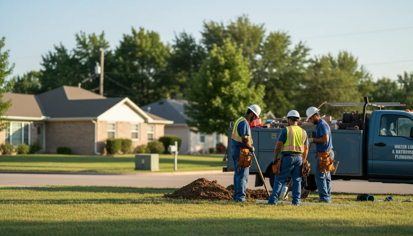 Residential water line and bathroom plumbing service in Sage, AR